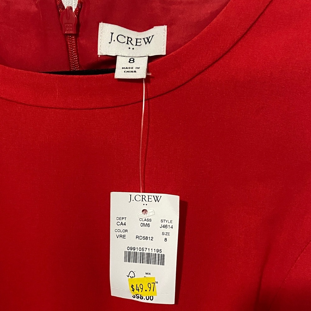 J. Crew Classic Red Midi Dress - Picture 2 of 2